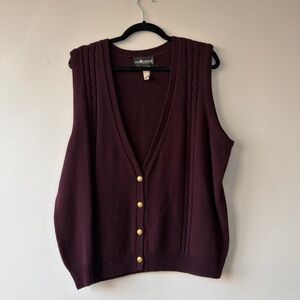 Women's Burgundy Sag Harbor Sweater Vest
